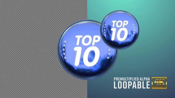 Top 10 Badge Looping with Alpha Channel