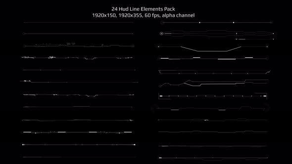 24 Hud Line Elements Pack Alpha Channel  alt