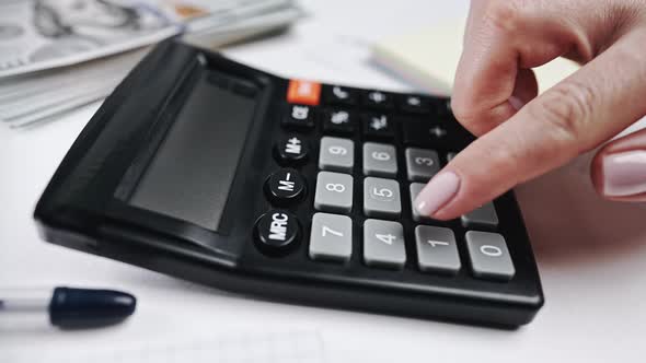 Closeup of Old Analog Calculator