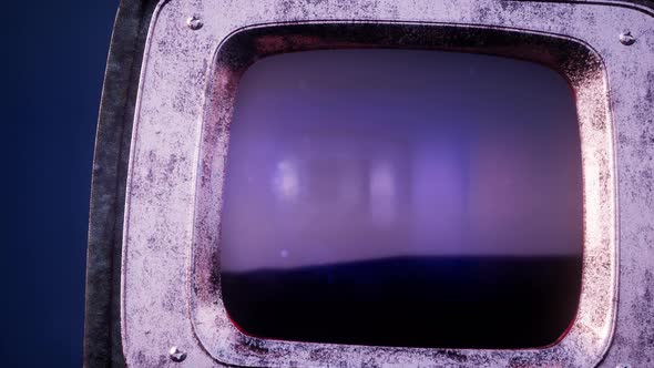 Retro TV on Blue Sky Background alt