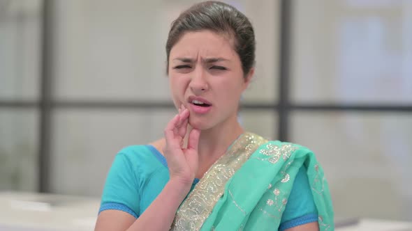 Portrait of Sick Indian Woman Having Toothache