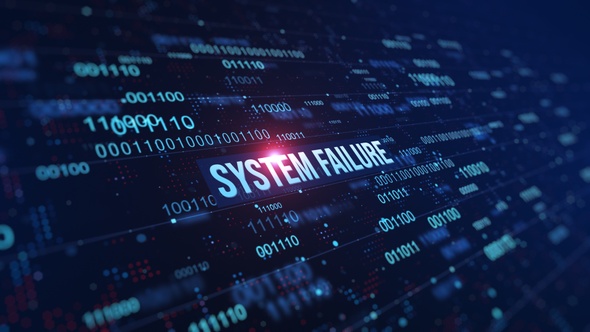 System Failure Digital Binary Code Background alt