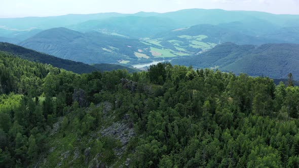 Aerial view of Rohacka peak near Margecany village in Slovakia