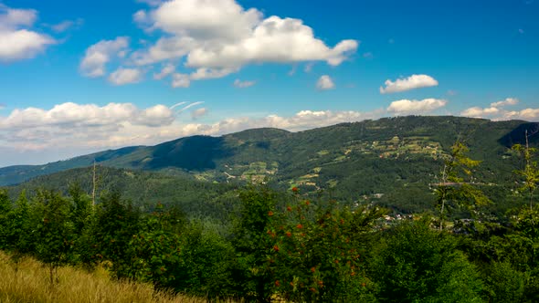 Clouds over Beskid Mountains