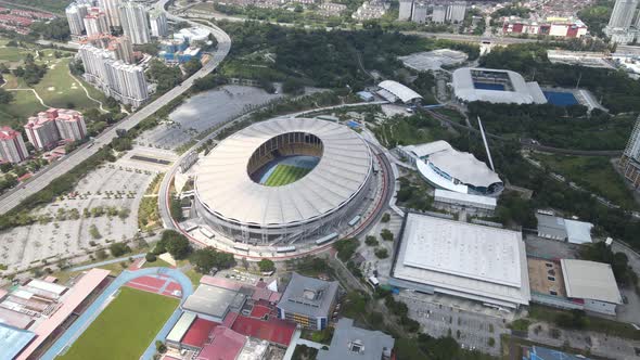 Aerial view of National Stadium and Field in Bukit Jalil