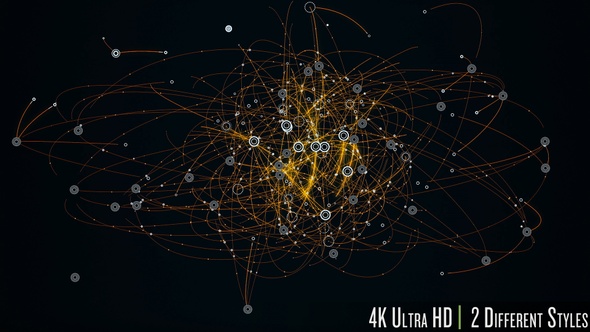 4K Digital Network of Connections Web of Nodes Dots and Lines