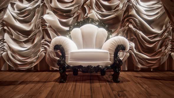 Luxurious Theater Curtain Stage with Chair