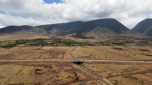 Aerial View of Land and Mountain in the West Coast of Maui