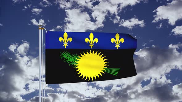 Guadeloupe Flag Waving 4k