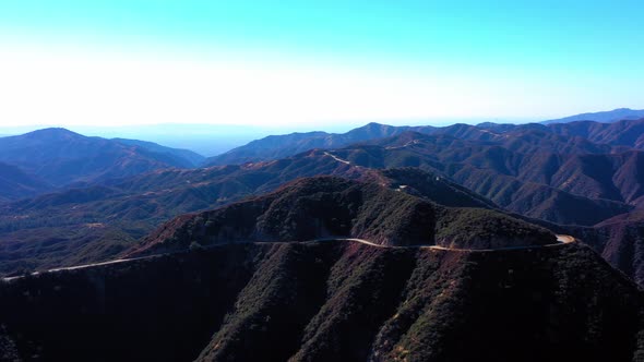 Scenic aerial view of Mt. Baldy in Southern California.