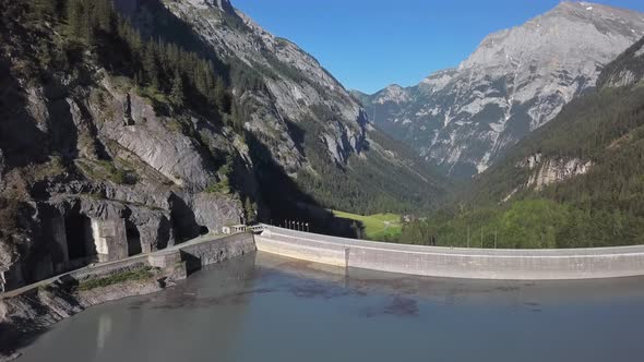Aerial View of Gigerwaldsee Dam, Switzerland
