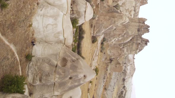 Vertical Video Cappadocia Landscape Aerial View