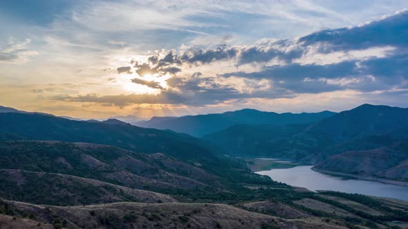 River Background Video Footage - Time Lapse Video Of Mountain Scenery During Golden Hour