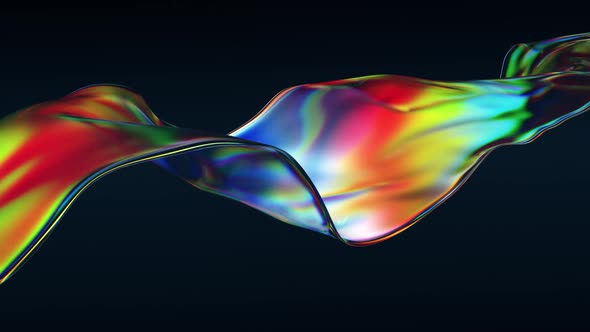 Abstract Cloth with Colorful Reflections and Refractions on Dark Background