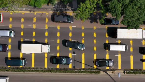 Top view of Hong Kong traffic