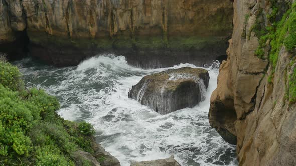 Cliff and rock at Punakaiki, South Island