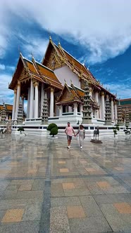 Wat Suthat Thepwararam Ratchaworahawihan the Royal Temple in Capital City Bangkok Thailand