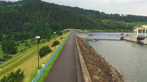 Aerial view of Liptovska Mara reservoir in Slovakia