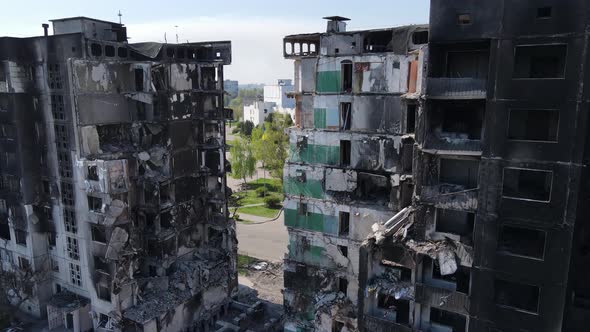 Bombed Building in Borodyanka Ukraine