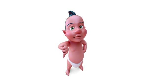 Fun 3D cartoon of an indian baby