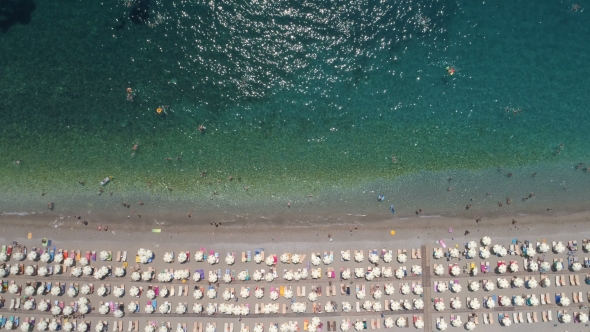 Aerial View To the Kamenovo Beach Near the Town of Budva