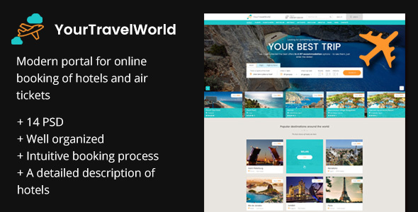 YTW — Online Travel Booking PSD Template