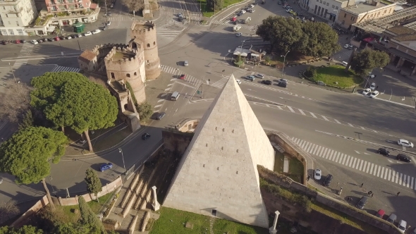 The Pyramid of Cestius in Rome