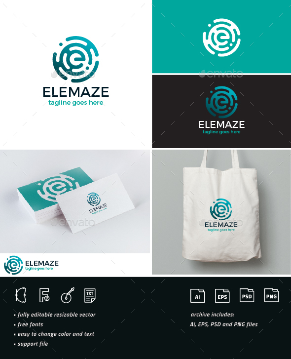 Elemaze Logo • Letter E
