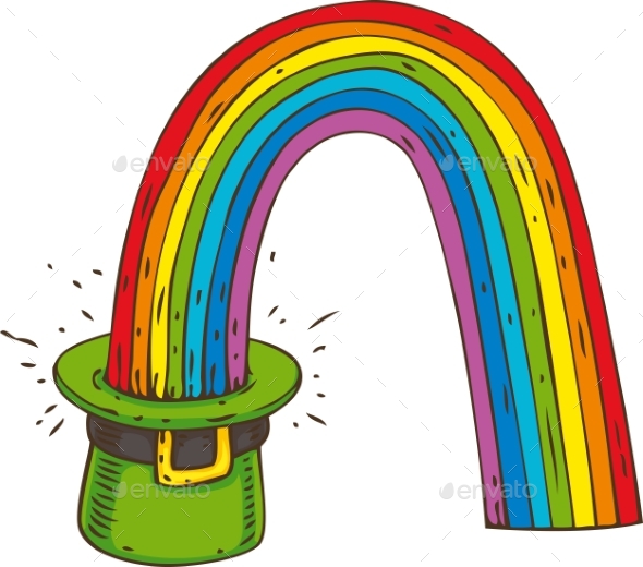 Leprechaun Hat with Rainbow