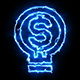 Dollar Blue Electric Fire Icon 05 - VideoHive Item for Sale
