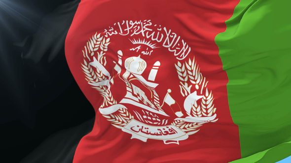 Afghanistan Flag Waving at Wind