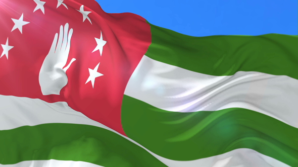 Abkhazia Flag Waving at Wind