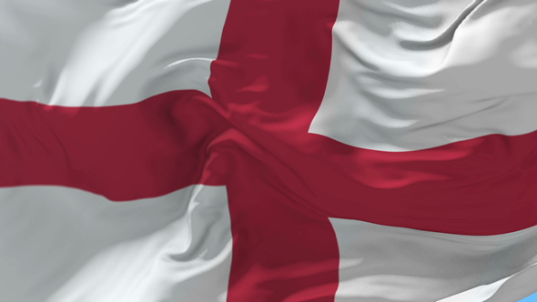 Flag of England Waving at Wind