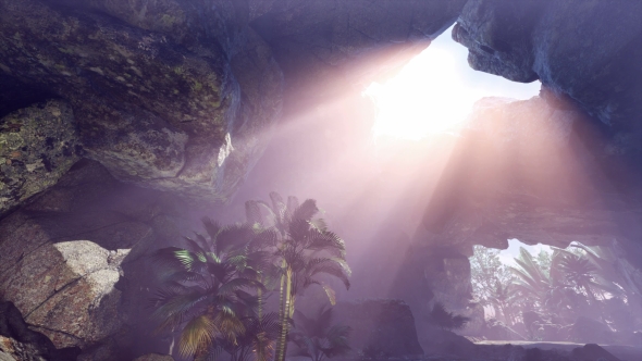 Sun Light Inside Mysterious Cave alt
