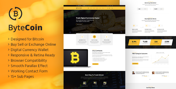 ByteCoin - Bitcoin And Crypto Currency HTML Template