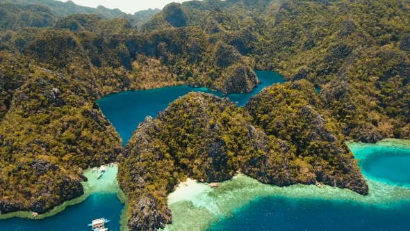 Aerial View of a Tropical Lagoon