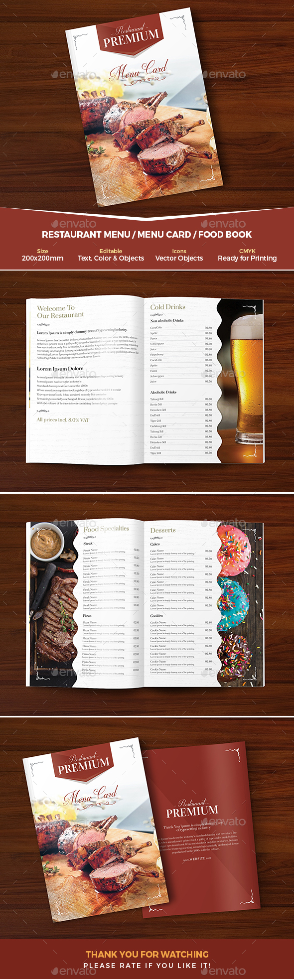 Menu Card Graphics Designs Templates From Graphicriver