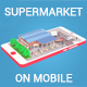Low Poly Supermarket on Phone screen - 3DOcean Item for Sale