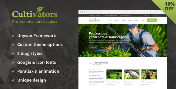 Cultivators - WordPress Gardening Design
