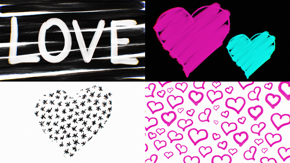 Hand Drawn Valentine Hearts Love Backgrounds