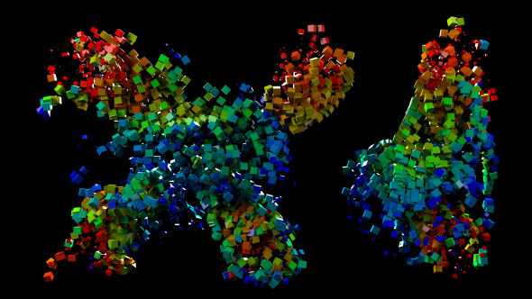 Cubes Growing Fluid Movement