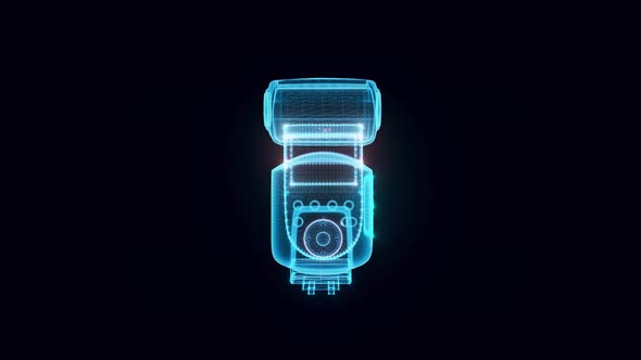 flash lamp hologram Rotating 4k