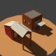 Low Poly Farm Sheds - 3DOcean Item for Sale