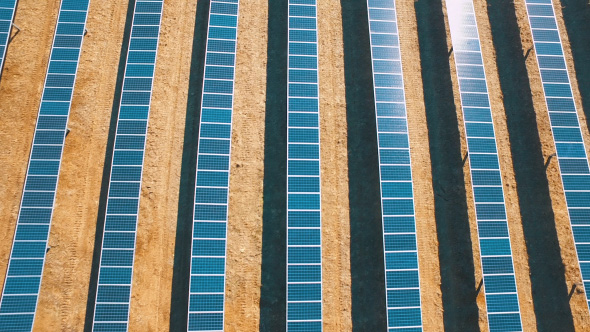 Aerial above Solar Panel Farm