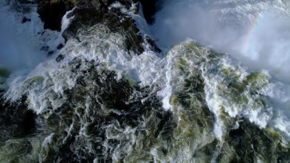 Ristafallet Waterfall in the Western Part of Jamtland