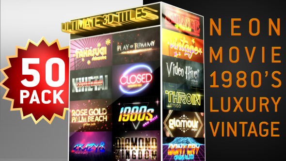 Ultimate Youtube 3D Titles Logo Openers Pack