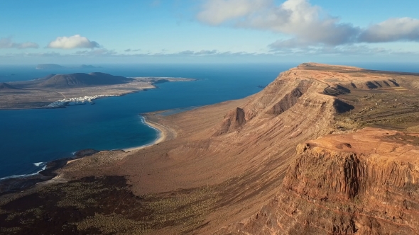 Aerial View From Mirador De Guinate Viewpoint, Lanzarote, Canary Islands