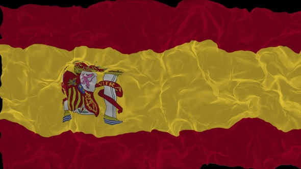 flag Spain turns into smoke. State weakening concept, alpha channel.