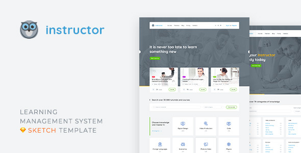Instructor — Learning Management System and Education Sketch Template