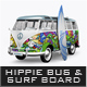 Hippie Bus & Surf Board Mock-Up - GraphicRiver Item for Sale